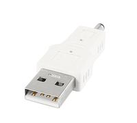 Ruilogod Escriba un macho USB 2.0 a DC 3.5mm x 1.2mm adaptador masculino blancopuro