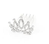 Ruilogod Faux Rhinestone detalle boda nupcial pelo corona peine clip tono plateado (id:7f 962 38 03f 453
