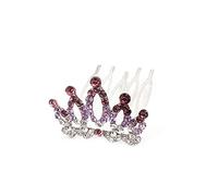 Ruilogod Faux Rhinestone nupcial pelo corona peine Clip tono plateado púrpura (id:61 944 c0 5fd b88