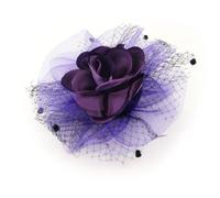 Ruilogod Fiesta de boda Decoración de flores moradas oscuras Malla Hairclip Regalo (id:64 945 96 da2 753