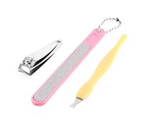 Ruilogod Fingerna amarilla rosa arte Arte de uñas Clipper Cuticle Trimmer Set 3 en 1