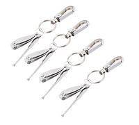 Ruilogod Fishtail FingernaReil Toe Toe Clipper Trimmer Llavero Conjunto de llaves 4pcs