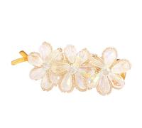 Ruilogod Flor de cristal en forma de señora Banana Barrette Clips para el cabello Horquilla blanca (id:75 fd2 cc f99 f8c