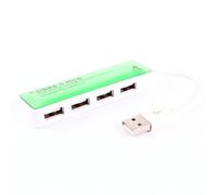 Ruilogod Forma de rectángulo blancopuro Verde 4 Puertos HI-Speed USB 2.0 Hub para portátil