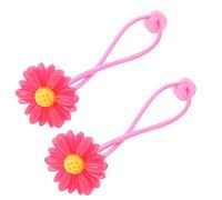 Ruilogod Girasol Decoración Elástico Cabello Goma Banda Cola de Caballo Par Fucsia (id:3f b2c 68 1c0 470