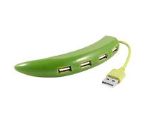 Ruilogod Green 4 Puertos USB 2.0 Forma de Forma Diseño de HUB Adaptador Splitter para PC