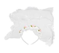 Ruilogod Hem Hairband velo de boda de la muchacha 5 rosada de las flores del cordón blancopuro (id: c95 5d8 0b9 d1d 62f