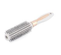 Ruilogod Herramienta de belleza de plástico, cilindro ondulado y rizado, peine recto para peinar el cabello, color blanco (id: 35a da9 2af 4e0 06c