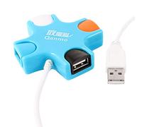 Ruilogod HI-Speed 480Mbps 4 Puertos USB 2.0 Splitter Hub Blue para computadora PC