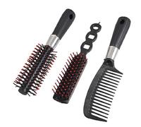 Ruilogod Juego de 3 peines de pelo rizados con mango flexible en tono negro y plateado (id:fb c06 83 cc5 afb