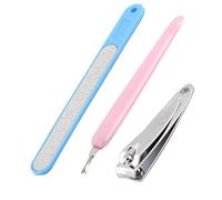 Ruilogod Lady Finger Toe Pedicure Cuticle Trimmer CLipper Herramienta de manicura 3 en 1