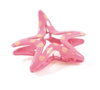 Ruilogod Lady Girls Dot Print Star Star Design Pink Plastic Jaw Hair Glaw Clips