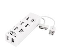 Ruilogod Laptop High Speed 8 Ports USB2.0 HUB White W Línea de Datos para 4 4S