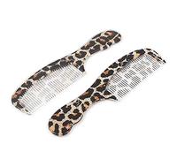 Ruilogod Leopardo de impresión de plástico recto rizado cuidado del cabello peinado peine 2 unids (id:95 a5f 05 5c4 ce9