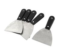 Ruilogod Manejo de plástico masilla raspador de yeso espátula 4 "ancho cuchilla 5pcs negro