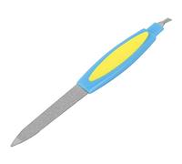 Ruilogod Metal Cuticle Trimmer Remover Buffer Nail Art File 2 en 1 herramienta de manicura