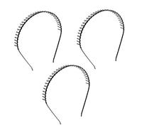 Ruilogod Metal Mujer Hombre Dientes Peine Hairband Pelo Aro Diadema Decoración 3 unids (id:43 cf3 18 13c 310