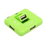 Ruilogod Mini Green 4 Puertos USB 2.0 Hub 480Mbps para computadora PC
