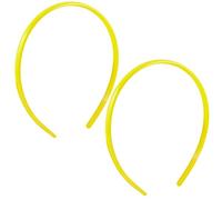 Ruilogod Muchacha de plástico amarillo 0,8 cm de ancho de acento Detalle del pelo del color del cabello Hoop 2 PCS