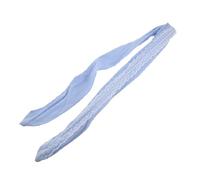 Ruilogod Mujer dama luz azul tela cubierta de encaje blancopuro decoración de encaje flexible banda de pelo corbata