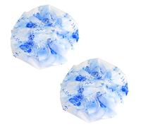 Ruilogod Mujer Rosa Diseño Resistente al Agua Encaje Dace Borde de Ducha Blanco 2 PCS