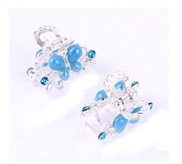 Ruilogod Mujeres imitación acento mariposa patrón de pelo garla clip jaw horquilla azul 2pcs