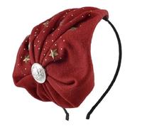 Ruilogod Mujeres ladrillo rojo estrellas detalle polar aro banda diadema decoración (id:b3 331 eb 9a7 e1b