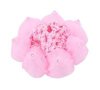 Ruilogod Mujeres Rhinestones con incrustaciones Adorno Flower PonyTail Holder Sniew Hairnet Hair Net Rosado (id: 958 f30 4b6 071 e2a