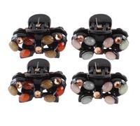 Ruilogod Multicolor Rhinestone Decoración Mariposa Forma Plástico Pelo Garra Clip 4 Unids (id:0a 0ed b5 b33 c51