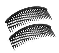 Ruilogod Negro plástico 24 dientes peine de pelo clip abrazadera 2 piezas para señora niñas (id:19 85f b8 c26 826