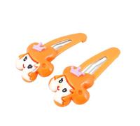 Ruilogod Niño naranja blanco dibujos animados niñas Diseño Metal Abrazaderas Pasadores Pinzas de dientes Par (id:2f 834 7f 688 fac