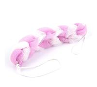 Ruilogod Nylon DUAL Straps Cleaner Cleaner Barra de baño Baño Ducha Puf 27cm Rosa