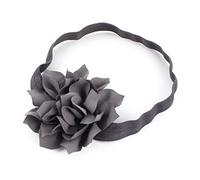 Ruilogod Pañuelo elástico para la cabeza con forma de loto de elastano para niña, turbante, diadema para el pelo, color gris (id: a2b 9b4 fb2 0af a72