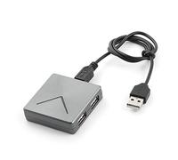 Ruilogod PC Grey 60 cm Cable 4 Puerto HI-Speed USB 2.0 Adaptador de expansión Multi HUB