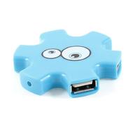 Ruilogod PC Plástico PC Laptop High Speed 500mA 480Mbps Musb 2.0 4-Port Hub Blue