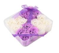 Ruilogod Pétalos de jabón de baño 16 PCS Púrpura blancopuro Rosa perfumada (id: 73a 32b 1e3 831 7c9