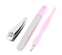 Ruilogod Pink Fingernails Art Nail File Clipper Cutícula Trimmer Set 3 en 1 (id:22 007 70 583 b7c