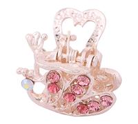 Ruilogod Pinza de pelo con incrustaciones de diamantes de imitación en forma de pavo real para mujer, color rosa (id: 613 9be f83 093 16d