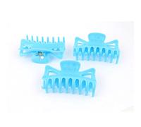 Ruilogod Pinza de pinza de mandíbula de plástico para el cabello horquilla para las mujeres 3 unids azul (id:e1 e32 40 b61 da8