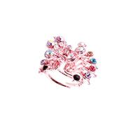 Ruilogod Pinza para el pelo con diamantes de imitación de pavo real, color rosa (id: 308 ef8 01c 548 98a)