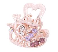 Ruilogod Pinza para el pelo con incrustaciones de diamantes de imitación en forma de pavo real para mujer, color morado (id: d2e 473 b1d fd7 3ab)