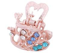 Ruilogod Pinza para el pelo con incrustaciones de diamantes de imitación en forma de pavo real para mujer, color azul (id: e28 3cb 96f f0f eb9