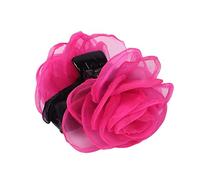 Ruilogod Pinza para el pelo de plástico para mujer, 12 garras, diseño de flores, color fucsia (id: 371 bbc 4e5 022 9cb