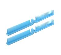 Ruilogod Plástico grueso dientes finos 2 manera plegable pelo peinado peinado peine azul cielo 2 unids (id:3b d21 82 519 077