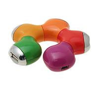 Ruilogod Psychedélico Colorido Mini Flexible Hi-Speed 4 Port USB 2.0 Hub
