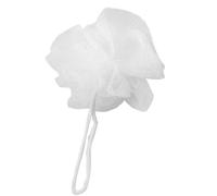 Ruilogod Puf de ducha con diseño de correa, malla blanca, 2 unidades