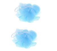 Ruilogod Puf de ducha con forma de bola de baño, color azul claro, 2 unidades