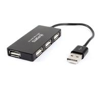 Ruilogod Rectángulo Negro High Speed 4 Ports Mini USB 2.0 Hub