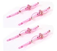 Ruilogod Rhinestone adornando un solo PAN PUBLIO BOBBY PIN GRIP CLIP 4 PCS PINK
