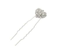 Ruilogod Rhinestone incrustaciones corazón detalle pin clip para damas 2 unids (id:8a 01a d3 af3 a73